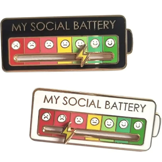 Funny Enamel Pin My Social Battery Creative Lapel Pin